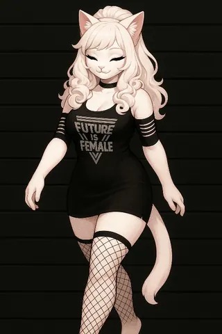 Miss Petty full body future is female artwork