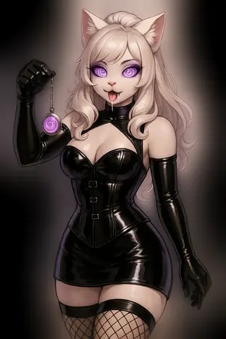 High resolution Miss Petty holding a purple orb